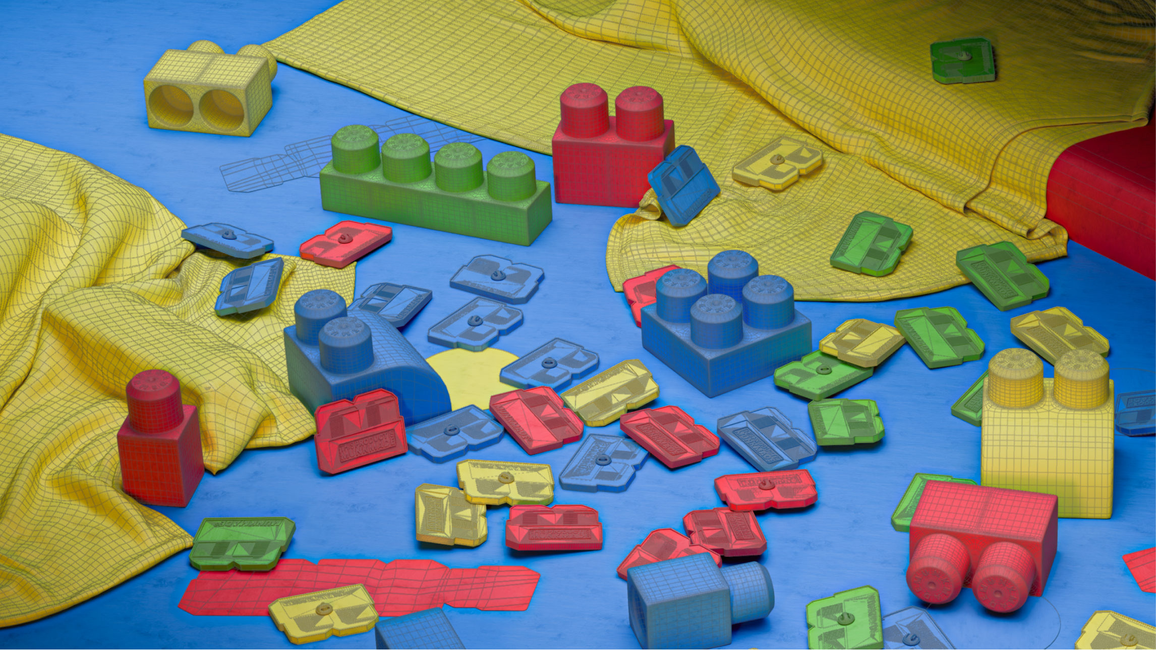 3D rigging wireframe